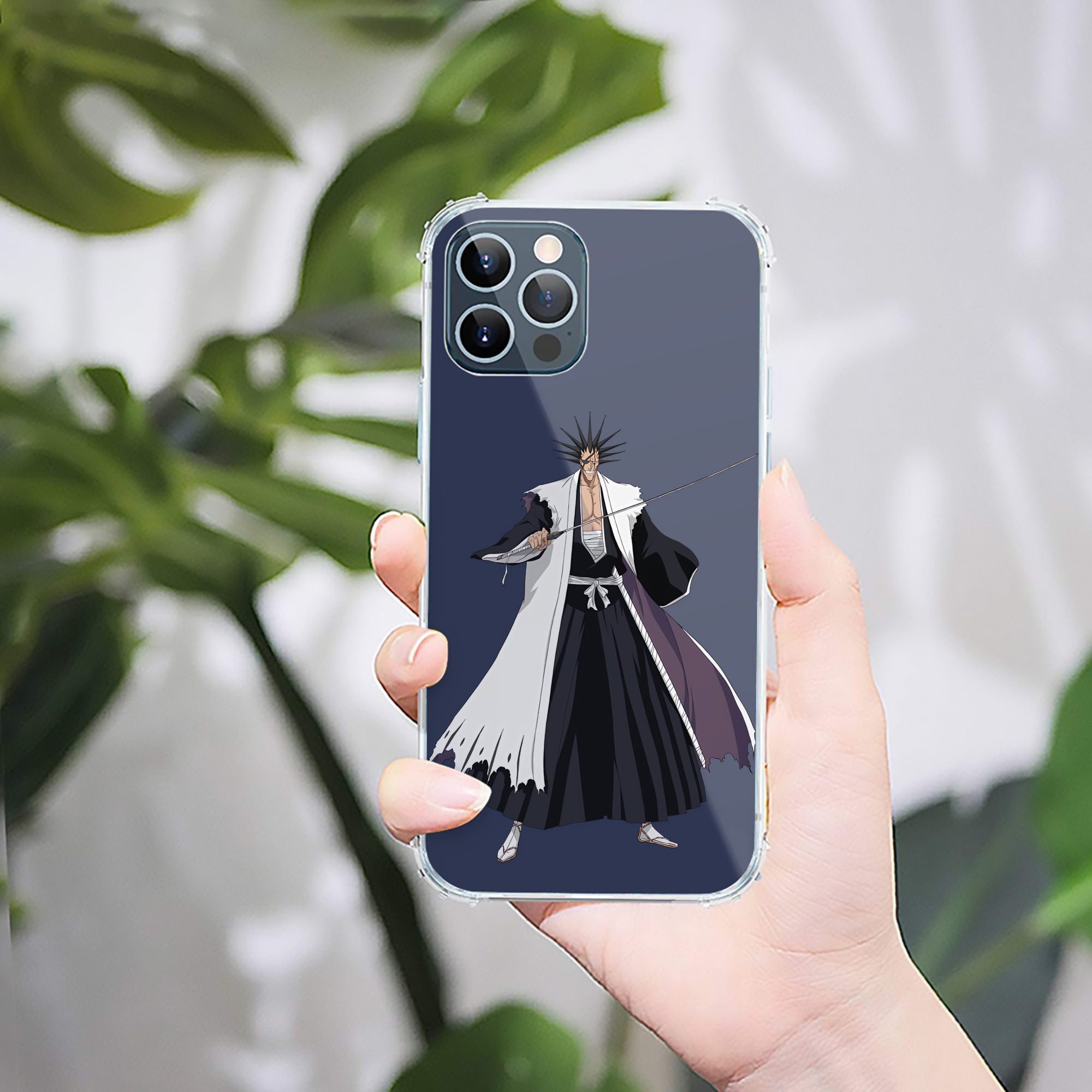 （画像用） ブリーチ ざらき けんぱち BLEACH Zaraki Kenpachi 【iPhone 12シリーズ対応】透明スマホケース（クリアソフトケース）